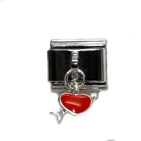 Dangle Heart with Arrow Italian Charm Bracelet Link - Sexy Sparkles Fashion Jewelry - 4