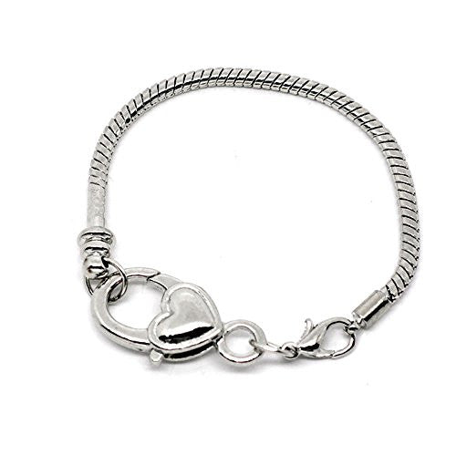 Silver charm bracelet discount with heart clasp