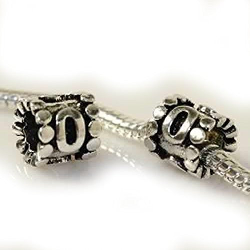 Number 0 Slide on European Bead Compatible for Most European Snake Chain Charm Bracelet - Sexy Sparkles Fashion Jewelry