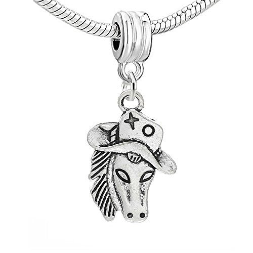 "Horse Head" Charm Bead Spacer Compatible for Most European Snake Chain Bracelet