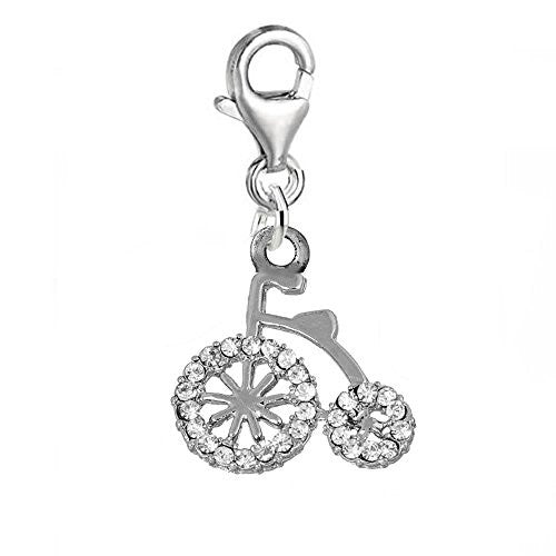 Old Fashioned Vintage Bicycle Clip on Charm Pendant for Bracelet or Necklaces - Sexy Sparkles Fashion Jewelry