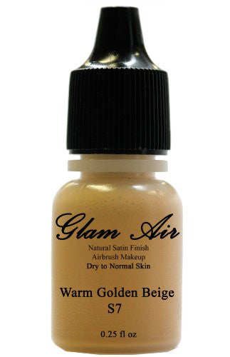 Airbrush Makeup Foundation Satin S7 Warm Golden Beige Water-based Makeup Lasting All Day 0.25 Oz Bottle By Glam Air