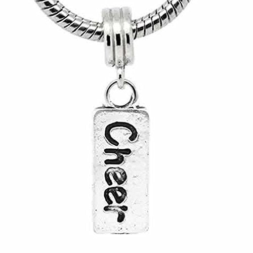 Cheer Charm Dangle Bead Spacer For Snake Chain Charm Bracelet - Sexy Sparkles Fashion Jewelry