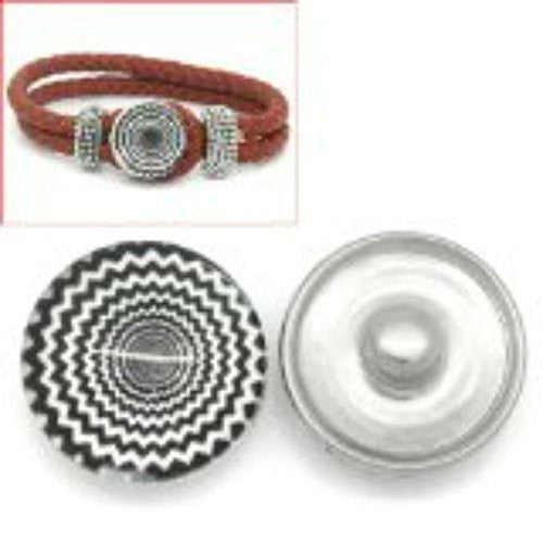 Swirl Design Glass Chunk Charm Button Fits Chunk Bracelet 18mm for Noosa Style Chunk Leather Bracelet - Sexy Sparkles Fashion Jewelry - 1