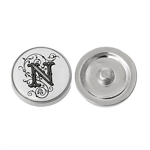 Alphabet Letter N Chunk Snap Button or Pendant Fits Snaps Chunk Bracelet - Sexy Sparkles Fashion Jewelry - 1