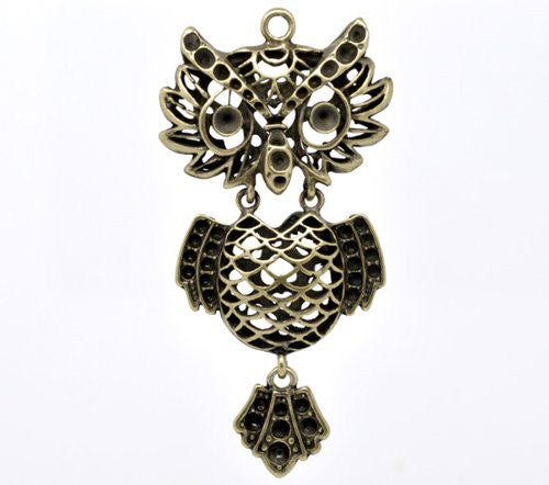 Bronze Plated Base Owl Charm Pendant for Necklace - Sexy Sparkles Fashion Jewelry