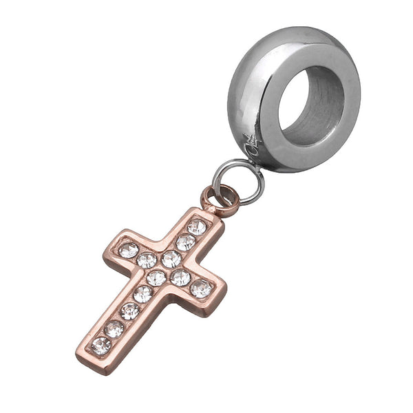 Sexy Sparkles Stainless Steel Religious Cross Charm Dangle Pendant for European Bracelet or Necklaces - Sexy Sparkles Fashion Jewelry