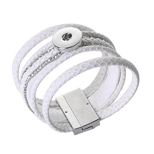 Sexy Sparkles Snap Button Jewelry Bangle Multilayer Bracelet fits 18mm/20mm Snap Buttons