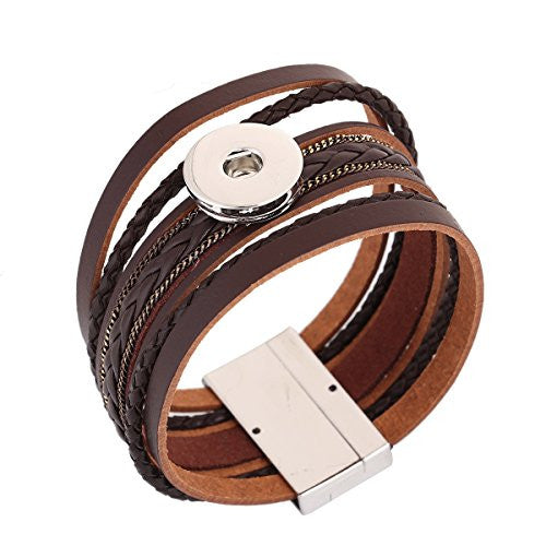 Sexy Sparkles Snap Button Jewelry Bangle Multilayer Bracelet fits 18mm/20mm Snap Buttons