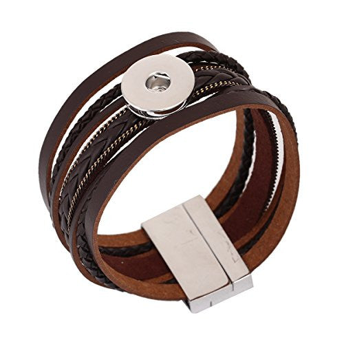 Sexy Sparkles Snap Button Jewelry Bangle Multilayer Bracelet fits 18mm/20mm Snap Buttons