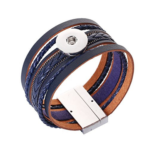 Sexy Sparkles Snap Button Jewelry Bangle Multilayer Bracelet fits 18mm/20mm Snap Buttons