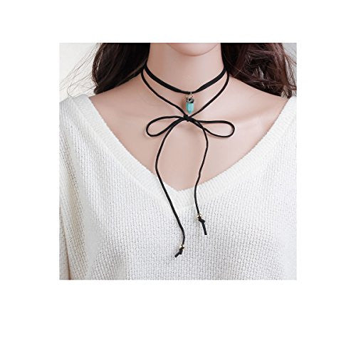 Sexy Sparkles Velvet Choker Necklace for Women Girls Gothic Choker Bolo Tie Chokers