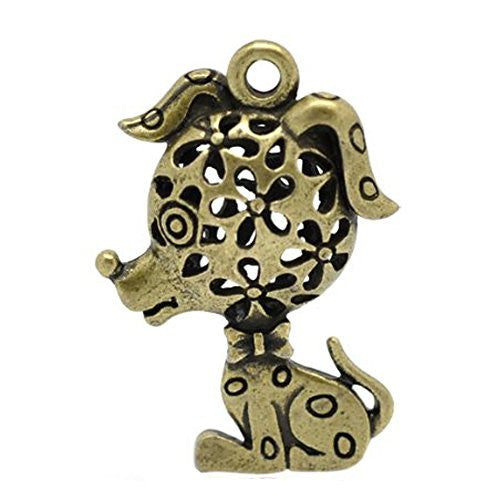Dog Hallow Charm Pendant for Necklace - Sexy Sparkles Fashion Jewelry - 1