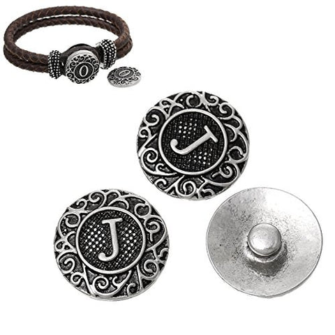Alphabet Letter J Chunk Snap Button Pendant Fits Snaps Chunk Bracelet - Sexy Sparkles Fashion Jewelry - 3