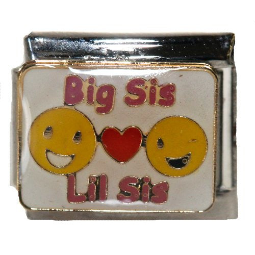 Big Sis Loves Lil Sis Italian Link Bracelet Charm