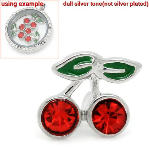 Cherry Floating Charms For Glass Living Memory Lockets - Sexy Sparkles Fashion Jewelry - 2