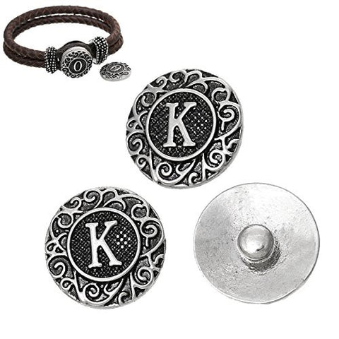 Alphabet Letter K Chunk Snap Button or Pendant Fits Snaps Chunk Bracelet - Sexy Sparkles Fashion Jewelry - 2