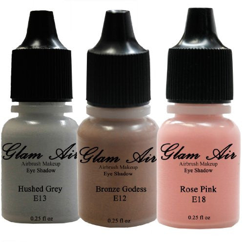 Prom Queen Set of Three (3) Shades of Glam Air Airbrush Eye Shadows Makeup Foundation Water-based Formula Lasts All Day (For All Skin Types)E12,E13,E18 - Sexy Sparkles Fashion Jewelry - 1