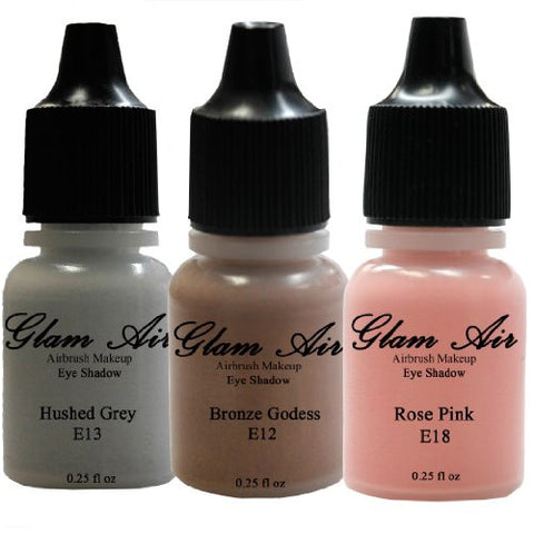 Prom Queen Set of Three (3) Shades of Glam Air Airbrush Eye Shadows Makeup Foundation Water-based Formula Lasts All Day (For All Skin Types)E12,E13,E18 - Sexy Sparkles Fashion Jewelry - 1