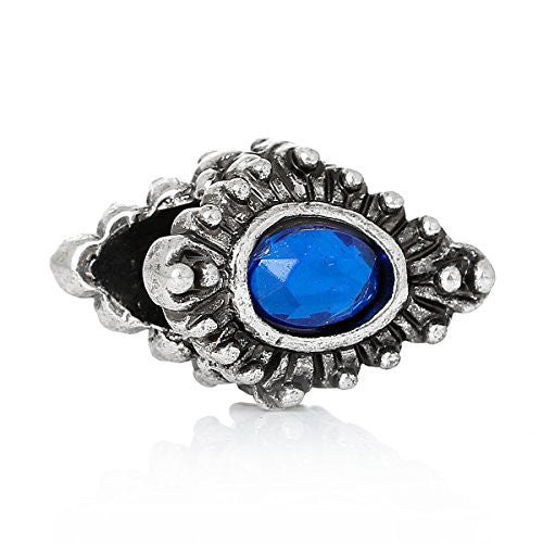 Rhinestone Birthstone w/  Crystal Ovals Charm Bead (September) - Sexy Sparkles Fashion Jewelry - 1