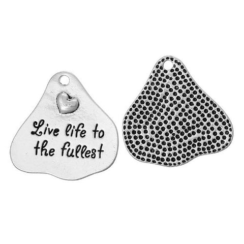 Live Life to the Fullest Heart Charm Pendant for Necklace - Sexy Sparkles Fashion Jewelry - 2