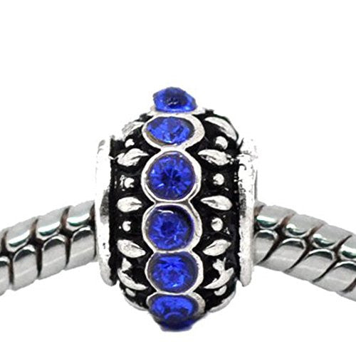 Royal Blue Created Birthstone Charm Beads for Snake Chain Bracelets - Sexy Sparkles Fashion Jewelry - 1