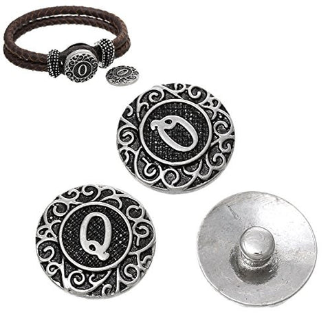 Alphabet Letter Q Chunk Snap Button or Pendant Fits Snaps Chunk Bracelet - Sexy Sparkles Fashion Jewelry - 2