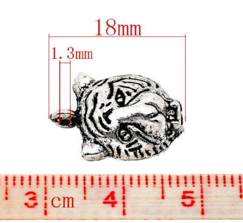 Silver Tone Tiger Charm Pendant for Necklace - Sexy Sparkles Fashion Jewelry - 3