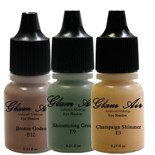 Country Wood Set of Three (3) Shades of Glam Air Airbrush Eye Shadows Makeup Foundation Water-based Formula Lasts All Day (For All Skin Types)0.25oz BottlesE3,E9,E12 - Sexy Sparkles Fashion Jewelry - 1