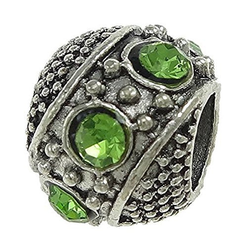 Lt Green Birthstone Charm Bead For European Snake Chain Charm Bracelet - Sexy Sparkles Fashion Jewelry