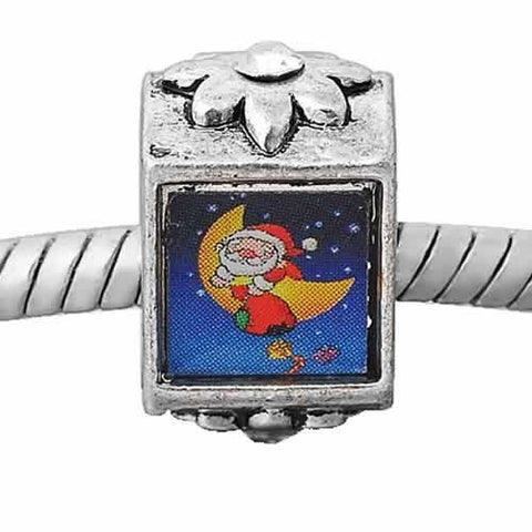 Santa Clause on the Moon Charm for Snake Chain Bracelet - Sexy Sparkles Fashion Jewelry - 2