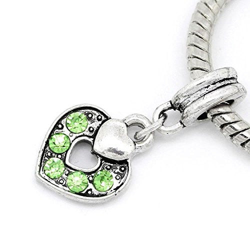 August Birthstone  Crystal Heart Bead Compatible for Most European Snake Chain Bracelet - Sexy Sparkles Fashion Jewelry - 1