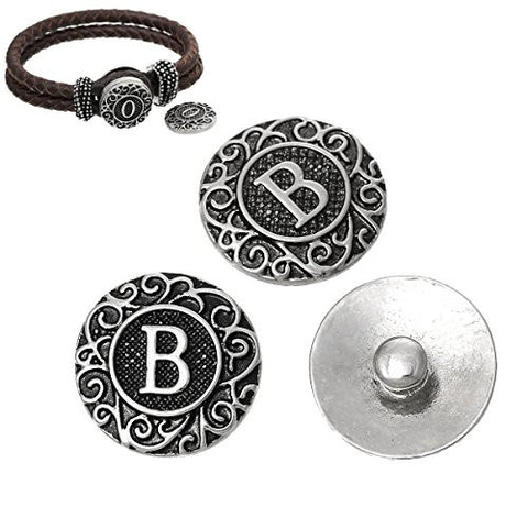 Alphabet Letter B Chunk Snap Button or Pendant Fits Snaps Chunk Bracelet - Sexy Sparkles Fashion Jewelry - 2