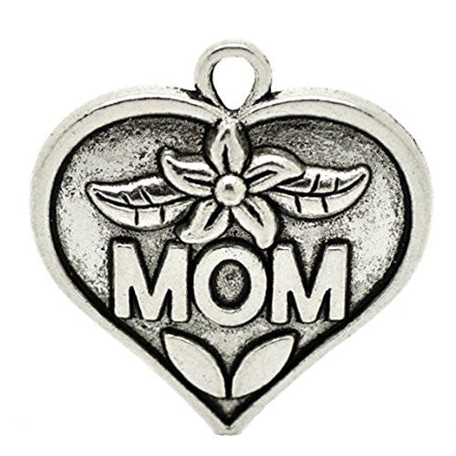 Mom Flower Charm Pendant for Necklace