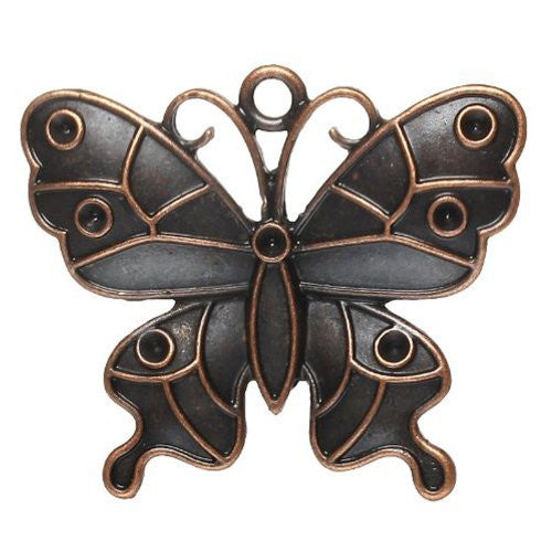 Antique Copper Butterfly Charm Pendant for Necklace - Sexy Sparkles Fashion Jewelry - 1