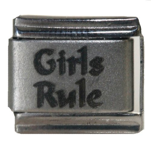 Girls Rule Italian Link Bracelet Charm