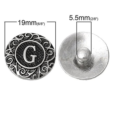 Alphabet Letter G Chunk Snap Button or Pendant Fits Snaps Chunk Bracelet - Sexy Sparkles Fashion Jewelry - 3