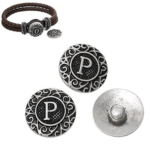 Alphabet Letter P Chunk Snap Button or Pendant Fits Snaps Chunk Bracelet - Sexy Sparkles Fashion Jewelry - 2
