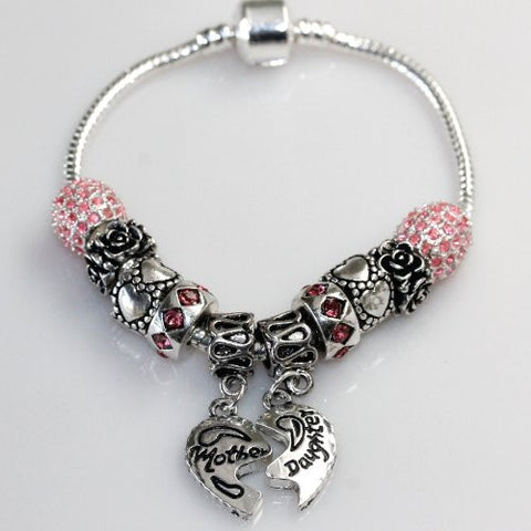 Mesh Bracelet -Love Charm Bracelets for Women Silver