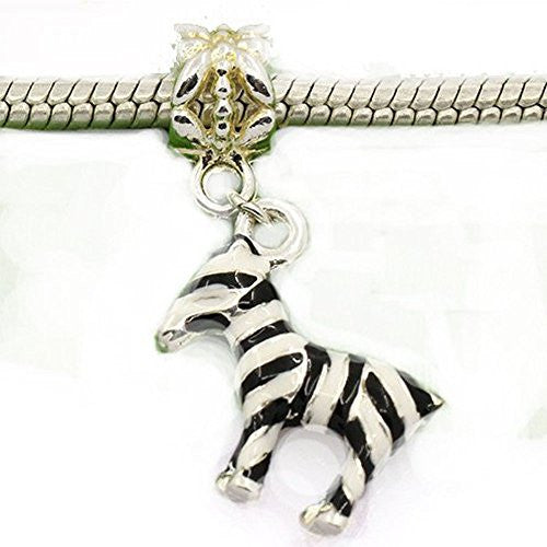 Zebra Charm Spacer Beads for Snake Chain Charm Bracelet - Sexy Sparkles Fashion Jewelry - 1