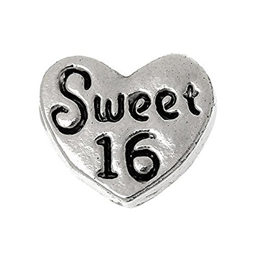 Beautiful Sweet 16 Floating Charms For Glass Living Memory Locket - Sexy Sparkles Fashion Jewelry - 1