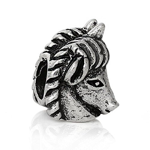 "Horse Head" Slide on Bead Charm Bead for Most European Snake Chain Bracelet - Sexy Sparkles Fashion Jewelry - 1