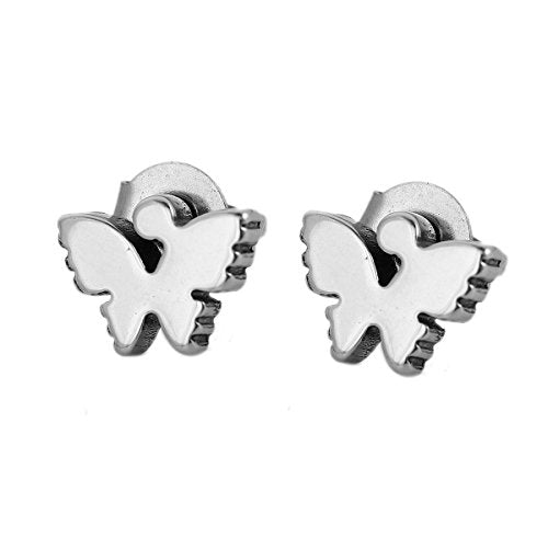 SEXY SPARKLES stainless steel Butterfly stud earrings for girls teens women Hypoallergenic jewelry
