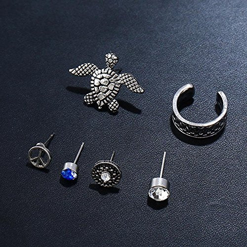 Sexy Sparkles Cuff Earrings Set Ear Crawler Earring Climber Stud Ear Wrap Pin Vine Tribal Charm Vintage Clip On Jewelry