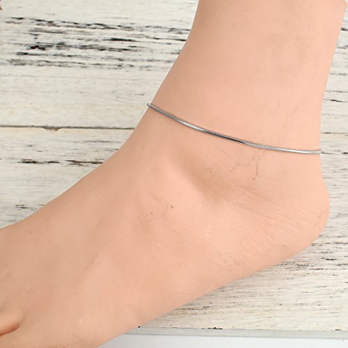 SEXY SPARKLES Stainless Steel Women Anklets Bracelets Jewelry for Foot Adjustable