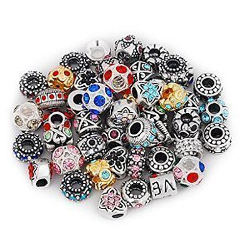 Ten (10) Pack Assorted Rhinestone Charm Beads in Assorted s for Snake Chain Charm Bracelet - Sexy Sparkles Fashion Jewelry