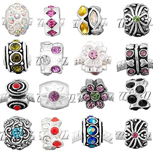 10 Assorted Shades of Rhinestone Beads Charms