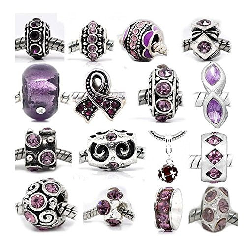 Ten 10 of Assorted Shades of Purple Crystal Rhinestone Beads February Birthstone - Sexy Sparkles Fashion Jewelry