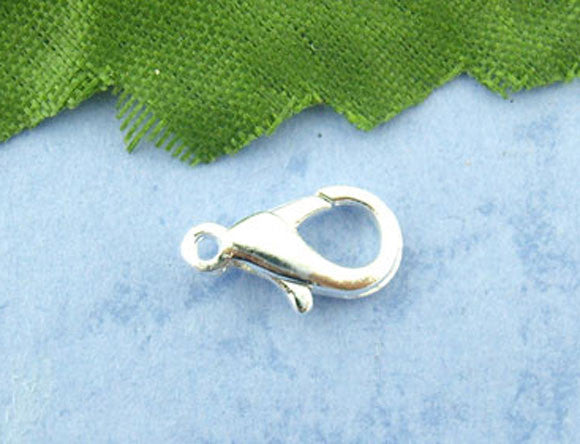 30 Pcs Jewelry Lobster Parrot Clasps Silver Tone 12x6mm - Sexy Sparkles Fashion Jewelry