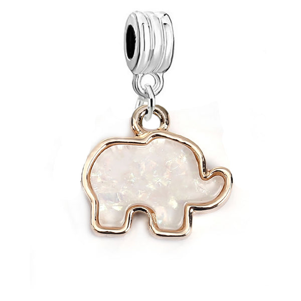 Elephant Dangling Charm Spacer for European Compatible bracelet or Necklace
